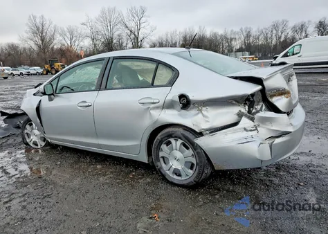 2012 Honda Civic Hybrid L from USA, damaged, VIN JHMFB4F38CS002292